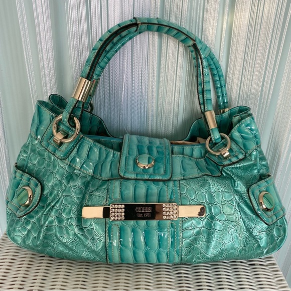 Rare Patent Guess Turquoise Shoulder Bag With Matching Wallet Set - Picture 4 of 17